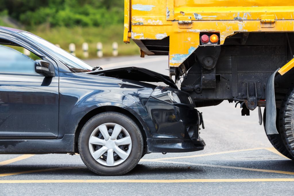 rear end accidnet into a truck